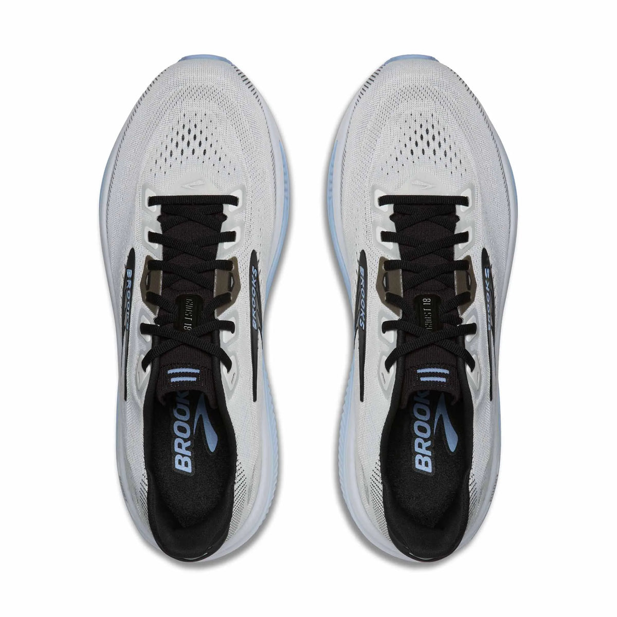 Brooks Ghost 18 Men's Running Shoes - White / Black / Open Air
