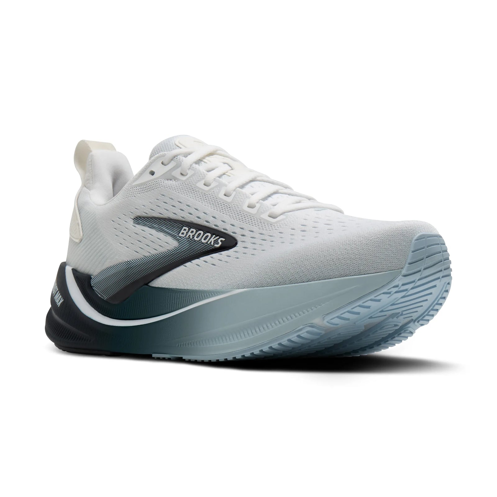 Brooks Ghost Max 4 chaussures de course à pied pour homme - Blanc / Marine / Bleu