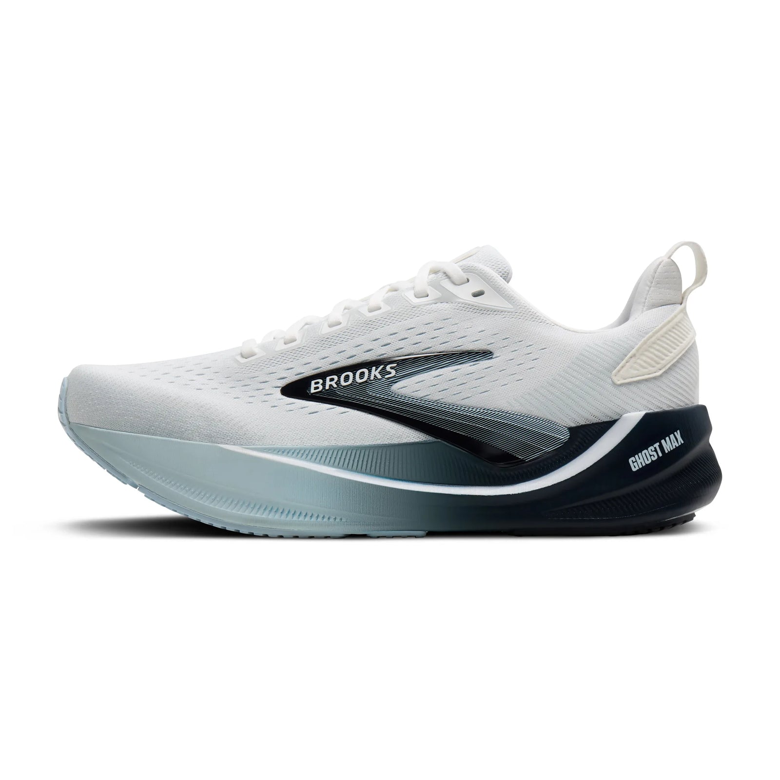 Brooks Ghost Max 4 chaussures de course à pied pour homme - Blanc / Marine / Bleu