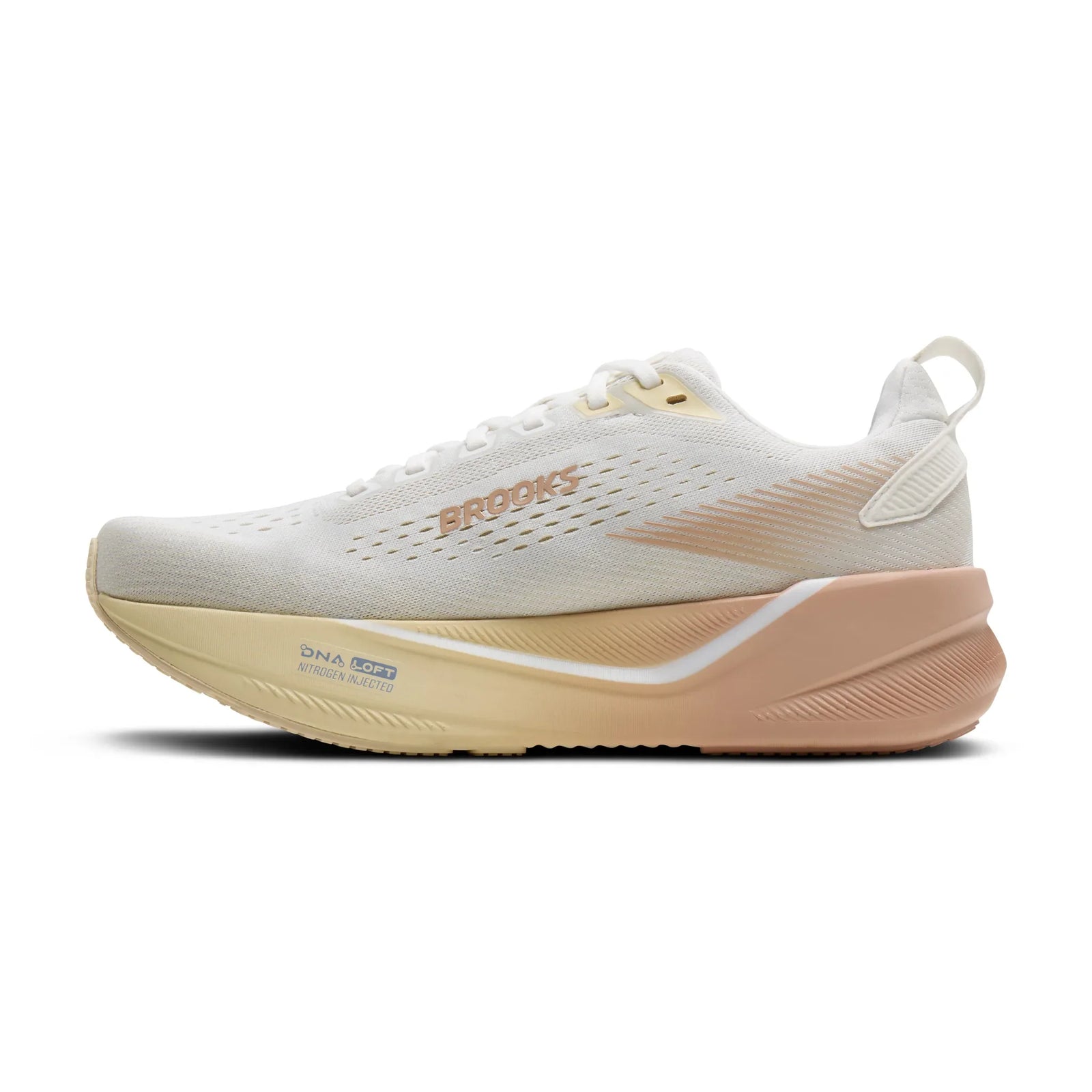 Brooks Ghost Max 4 chaussures de course à pied pour femme - Blanc / Rose / Rutabaga