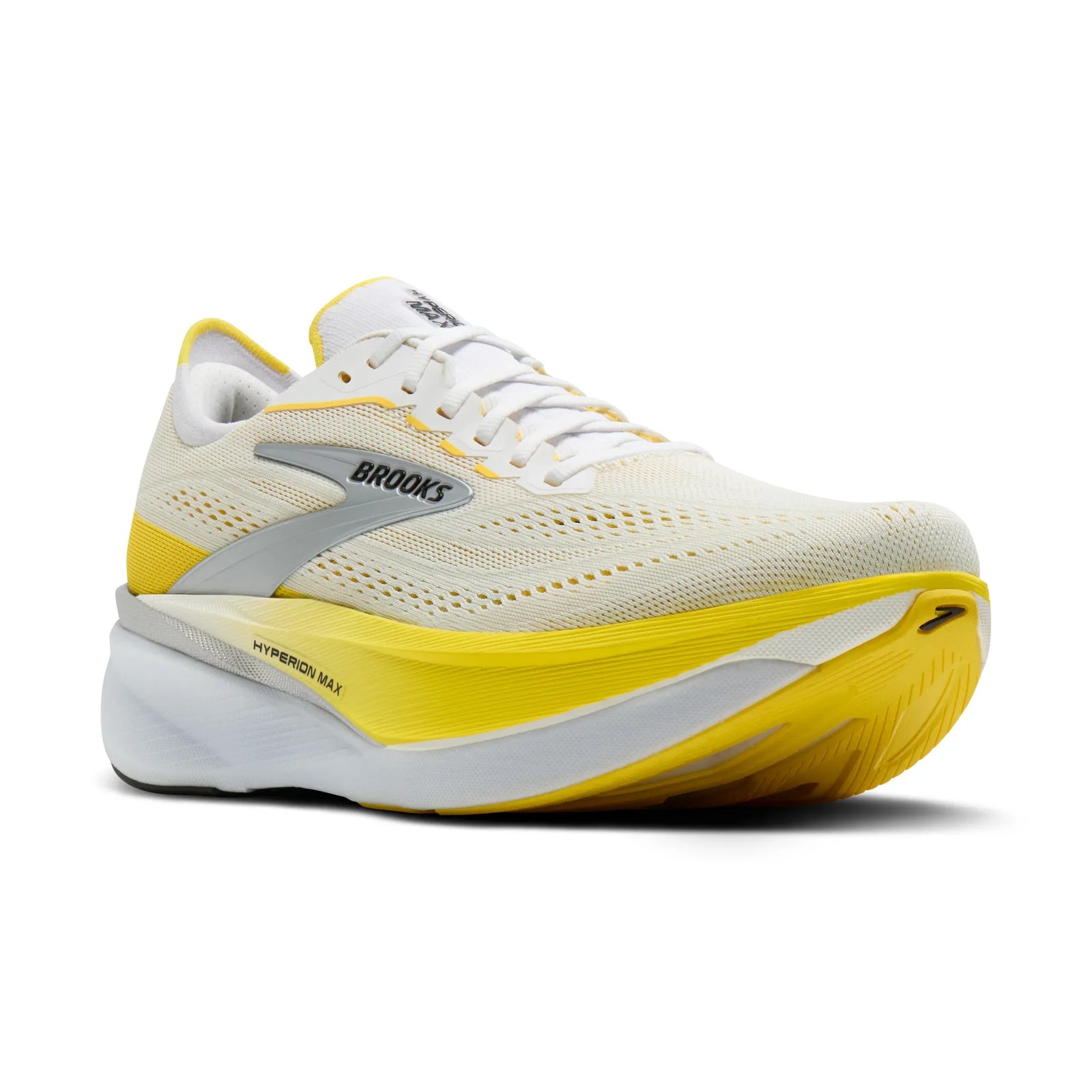 Brooks Hyperion Max 4 chaussures de course à pied pour femme - Blanc / Jaune Cyber / Noir