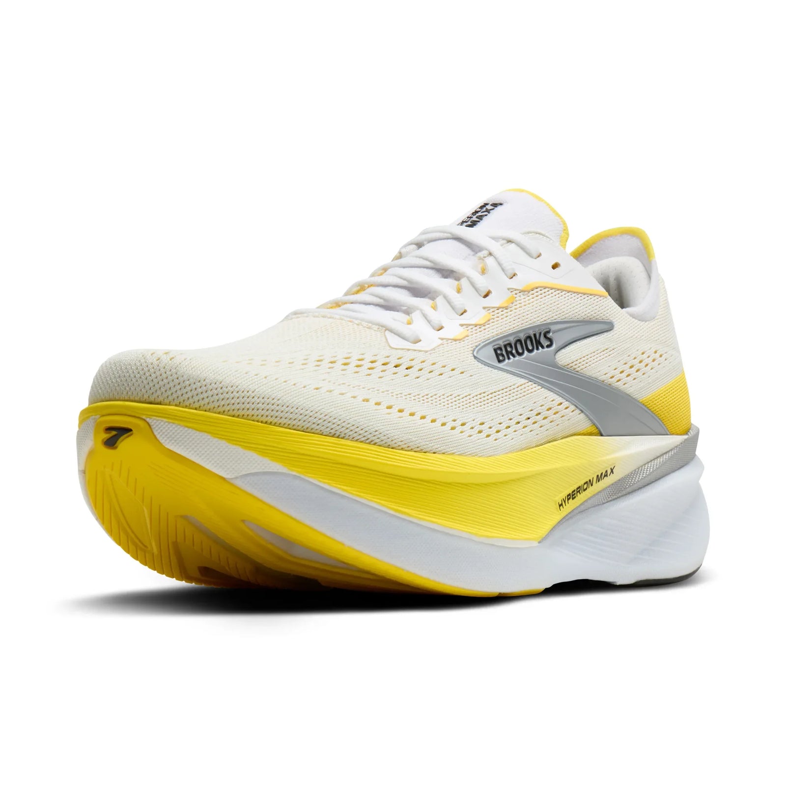 Brooks Hyperion Max 4 chaussures de course à pied pour femme - Blanc / Jaune Cyber / Noir