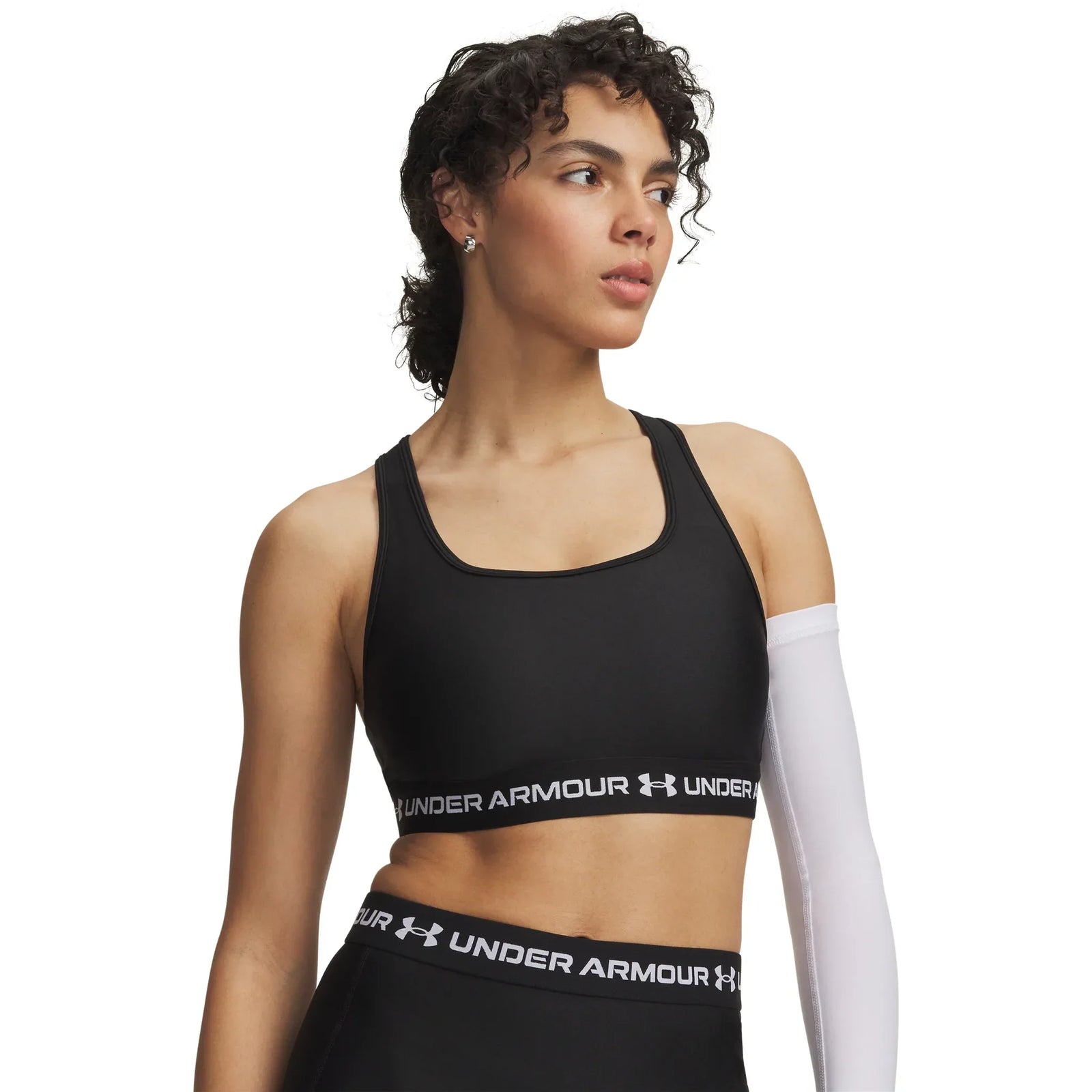 UA Crossback Mid soutien-gorge de sport croisé dans le dos pour femme Ultimate Black / Blanc