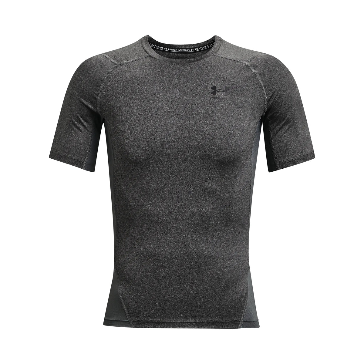 UA HeatGear Armour t-shirt de compression à manches courtes pour homme Carbon Heather / Noir