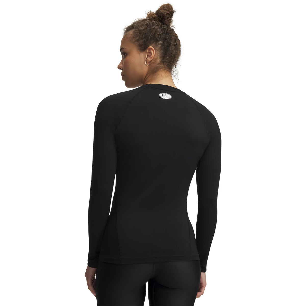 UA HeatGear Armour chandail de compression à manches longues pour femme Ultimate Black / Blanc - dos