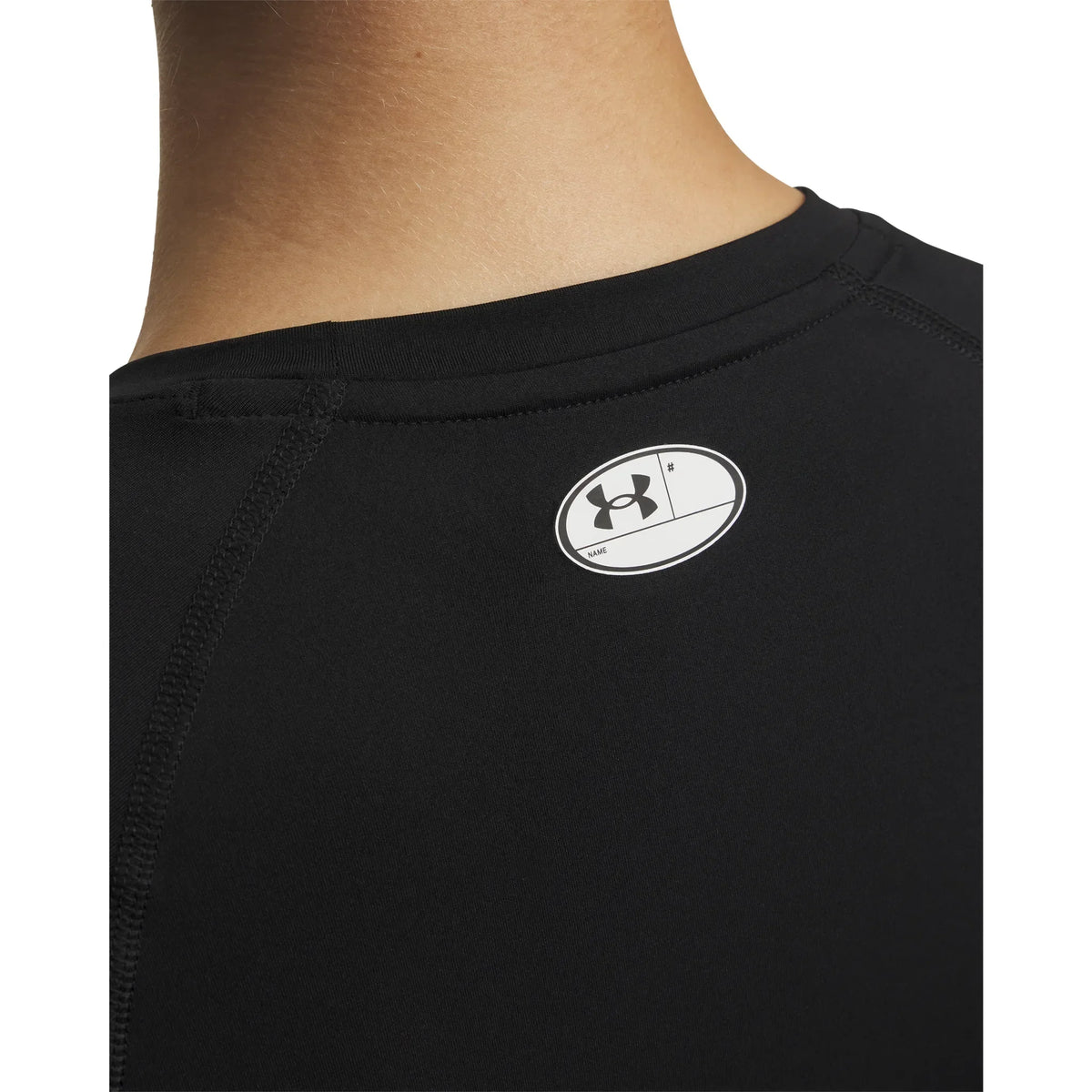 UA HeatGear Armour chandail de compression à manches longues pour femme Ultimate Black / Blanc - détail