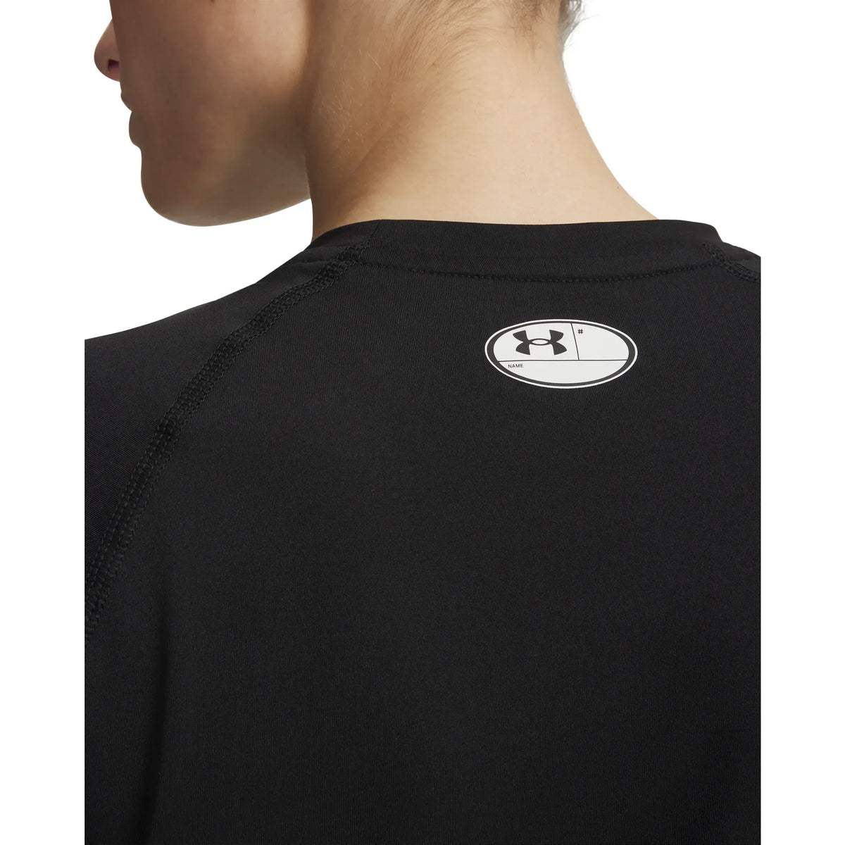 UA HeatGear t-shirt de compression pour femme Ultimate Black / Blanc - détail