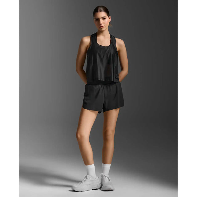 2XU Light Speed React Singlet femme - Noir / Noir réfléchissant