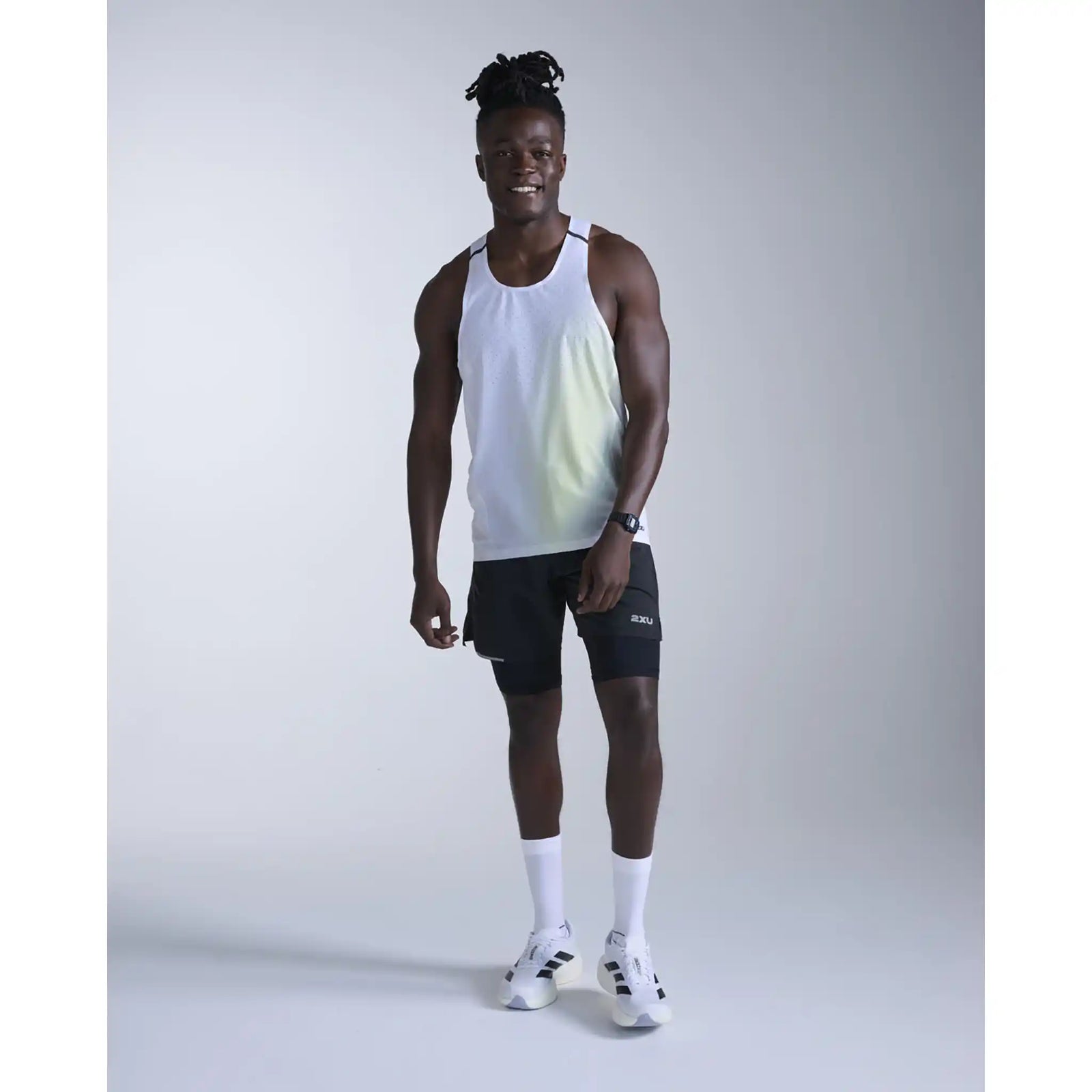 2XU Light Speed React camisole de course homme - Cool Matcha Mist / Black Reflect