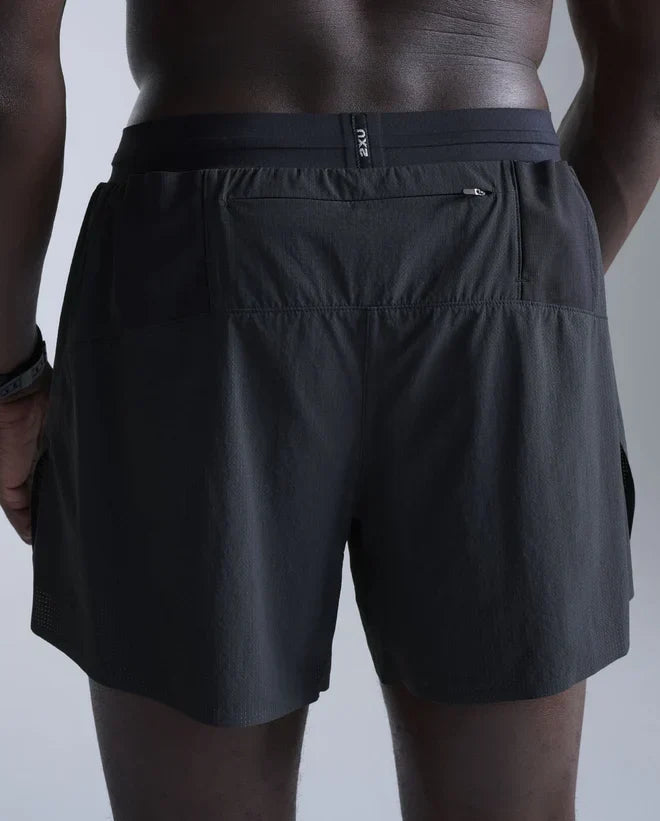 2XU Light Speed Stash short de course 5 pouces pour homme - Noir / Noir réfléchissant