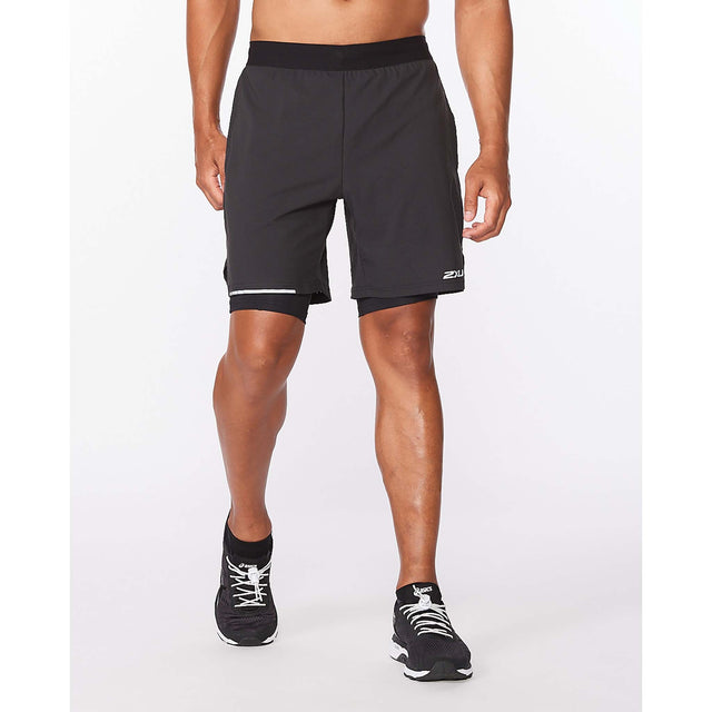 2XU 2XU Aero 2 en 1 shorts de course à pied 7 pouces pour homme