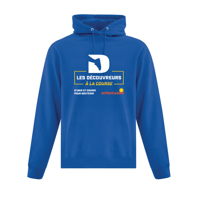 Hoodie Les Découvreurs à la course Bleu