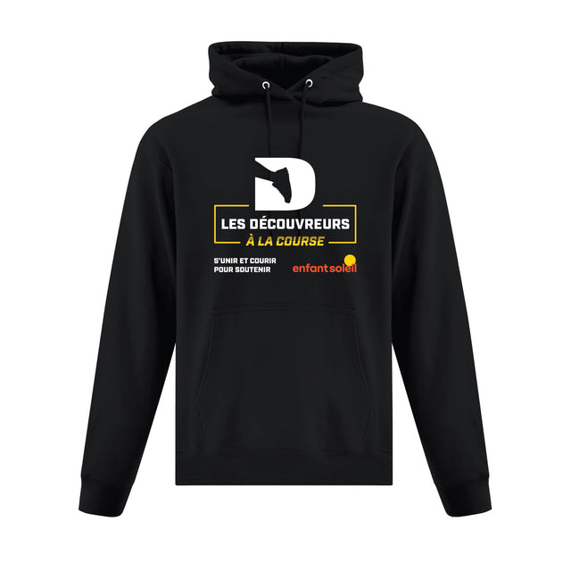 Hoodie Les Découvreurs à la course Noir