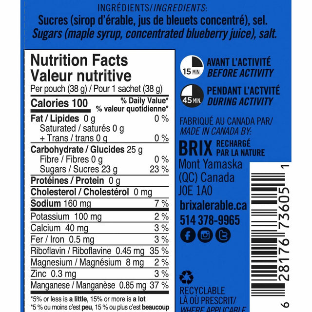 Brix Brix gels énergétique pour sportifs à base d'érable