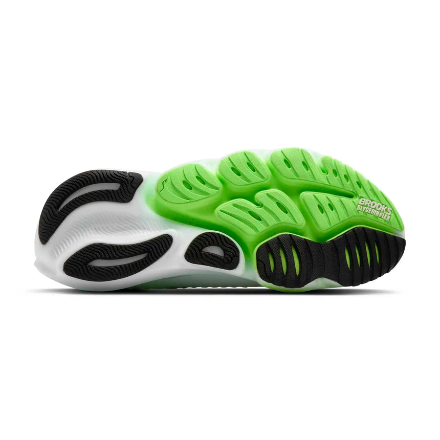 Brooks Glycerin Flex chaussures de course à pied homme - White / Green Gecko / Phantom