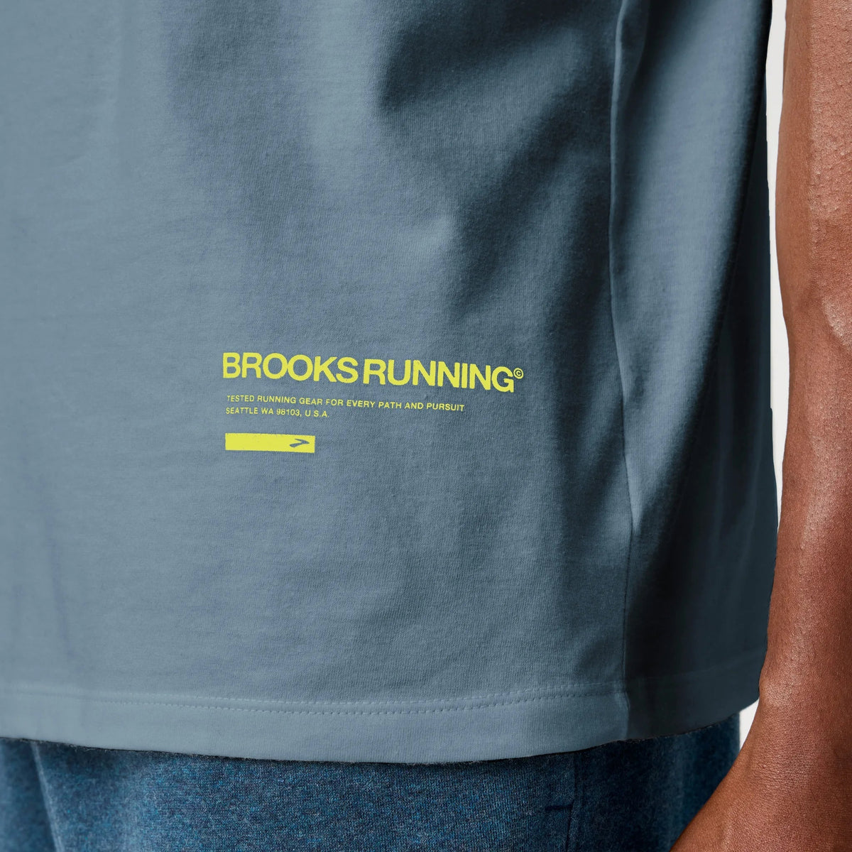 Brooks Graphic t-shirt homme - Blue Haze / Lichen