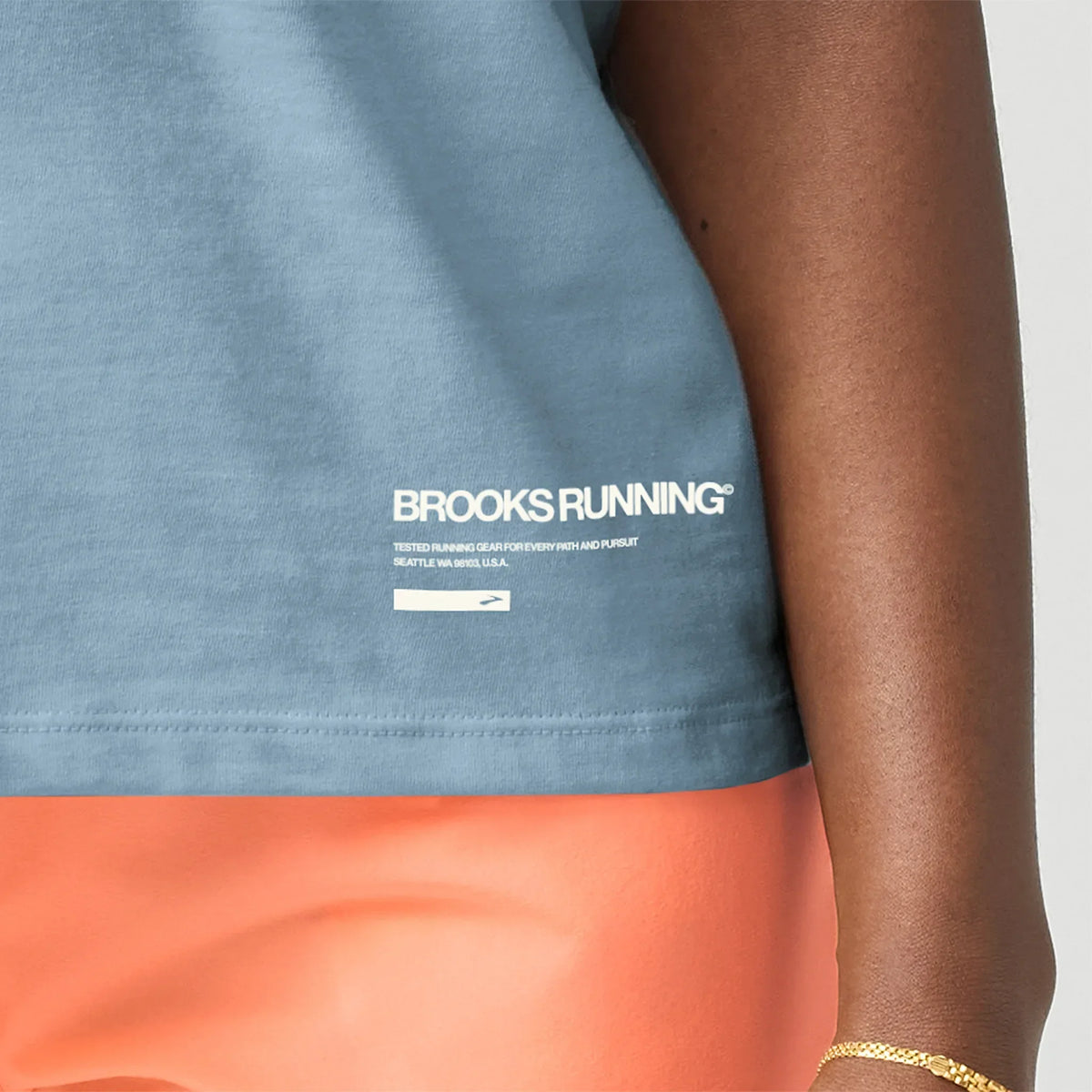 Brooks Graphic t-shirt femme - Blue Haze / Bone