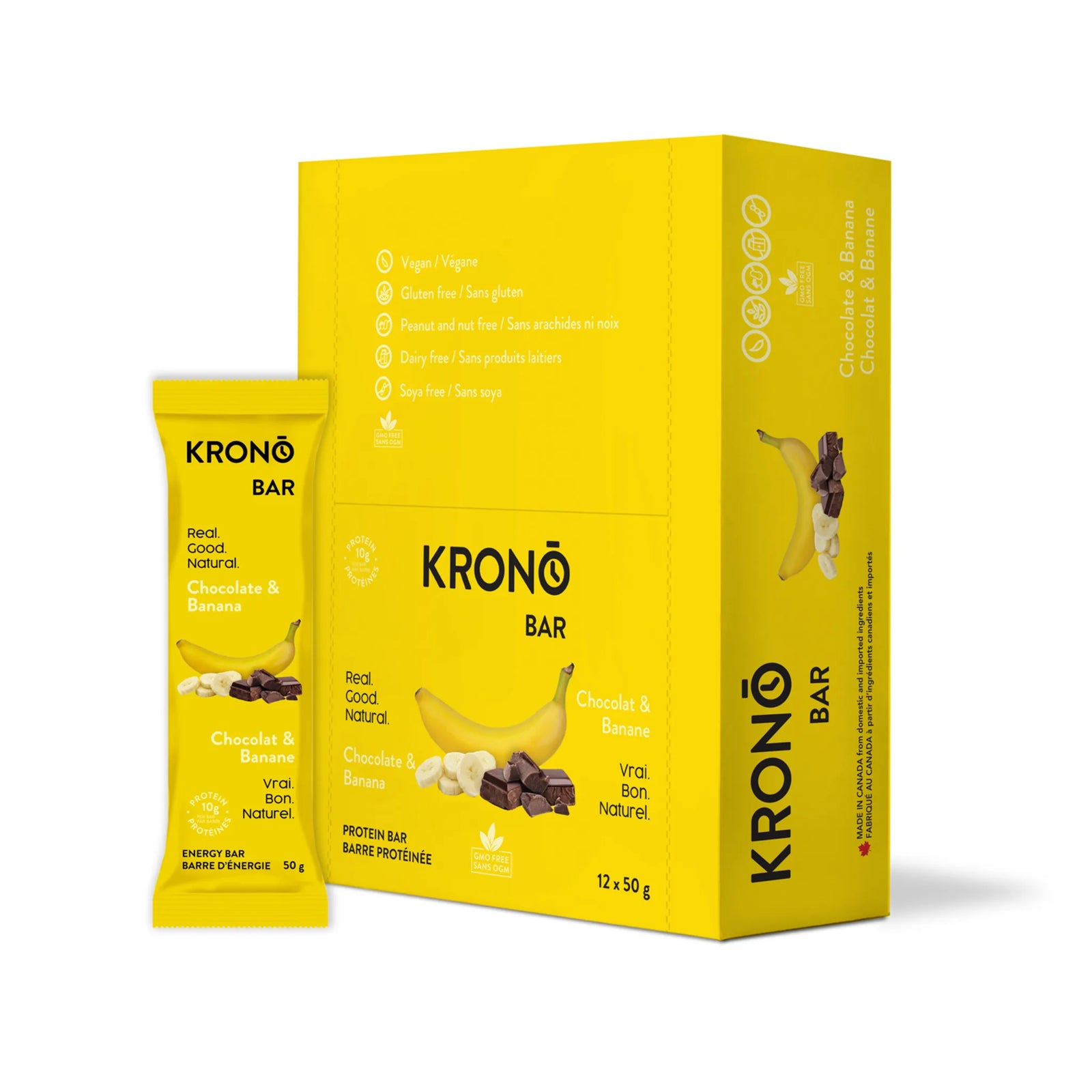 Krono Nutrition Chocolate & Banana Protein Bar box of 12