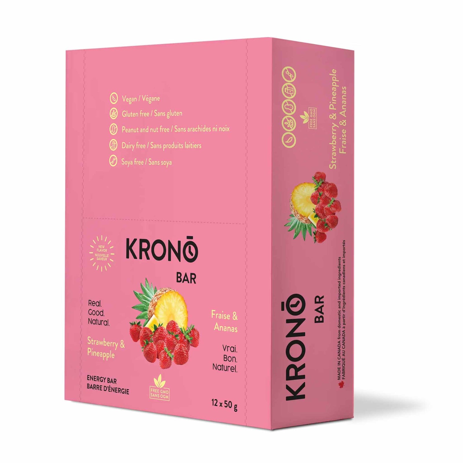 Krono Strawberry and Pineapple Energy Bar - Box of 12