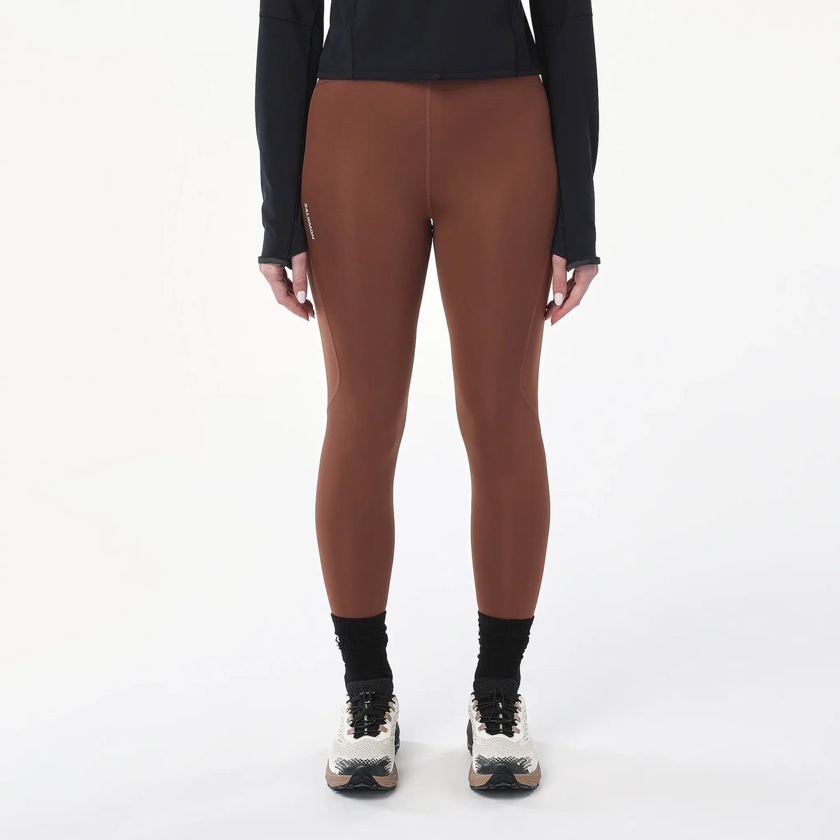 Salomon SHAKEout Core 28" leggings de course à pied pour femme - Burnt Umber