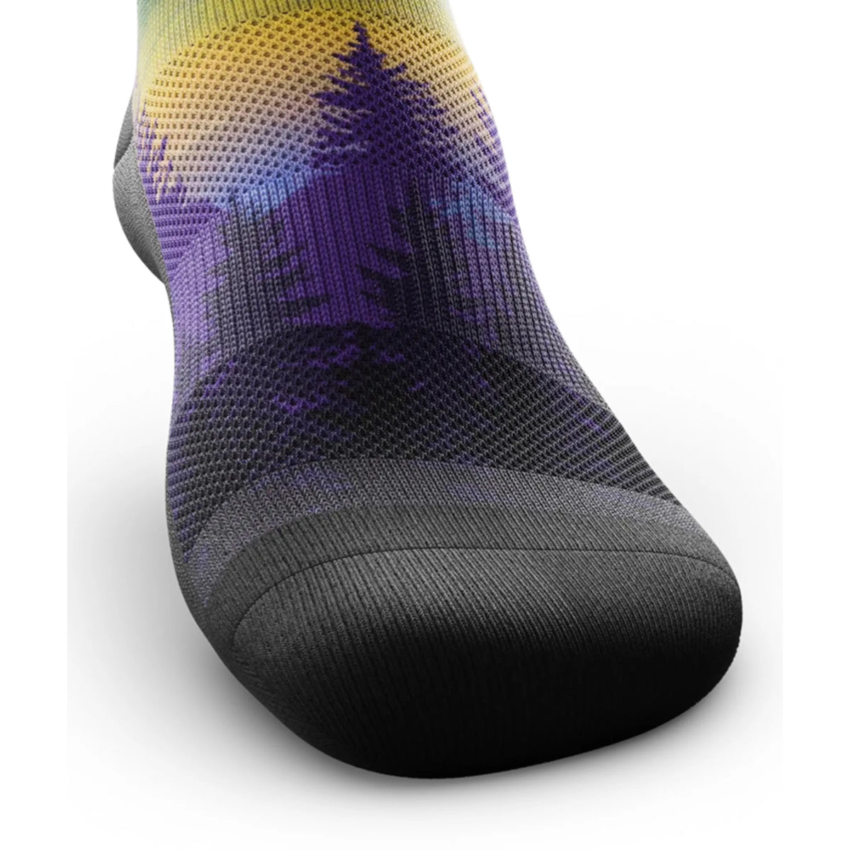 Outway Lavender Heights Crew unisex running sock - Purple / Green - toe view