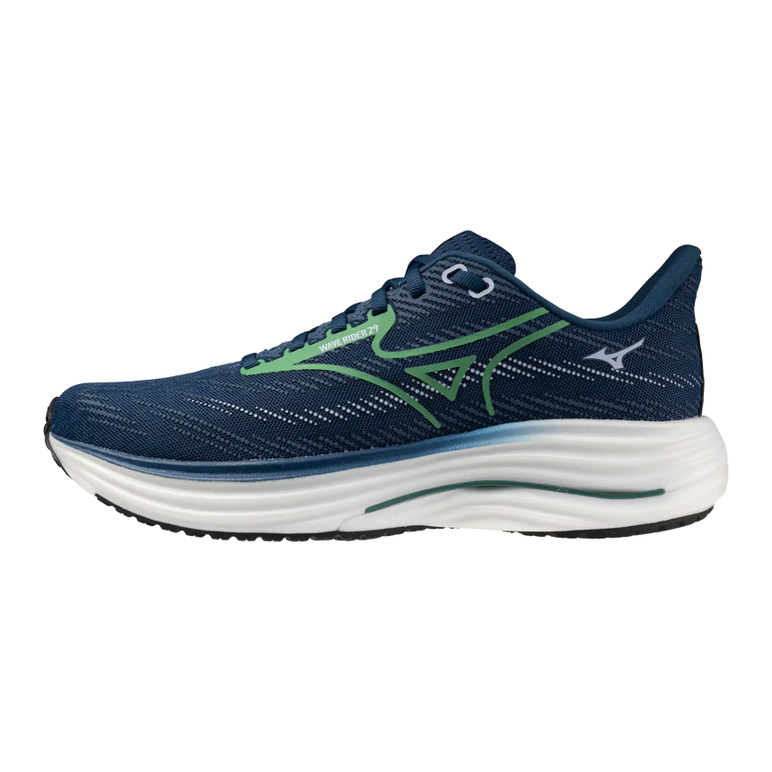 Mizuno Wave Rider 29 chaussures de course homme- Sailor Blue / Goblin Green
