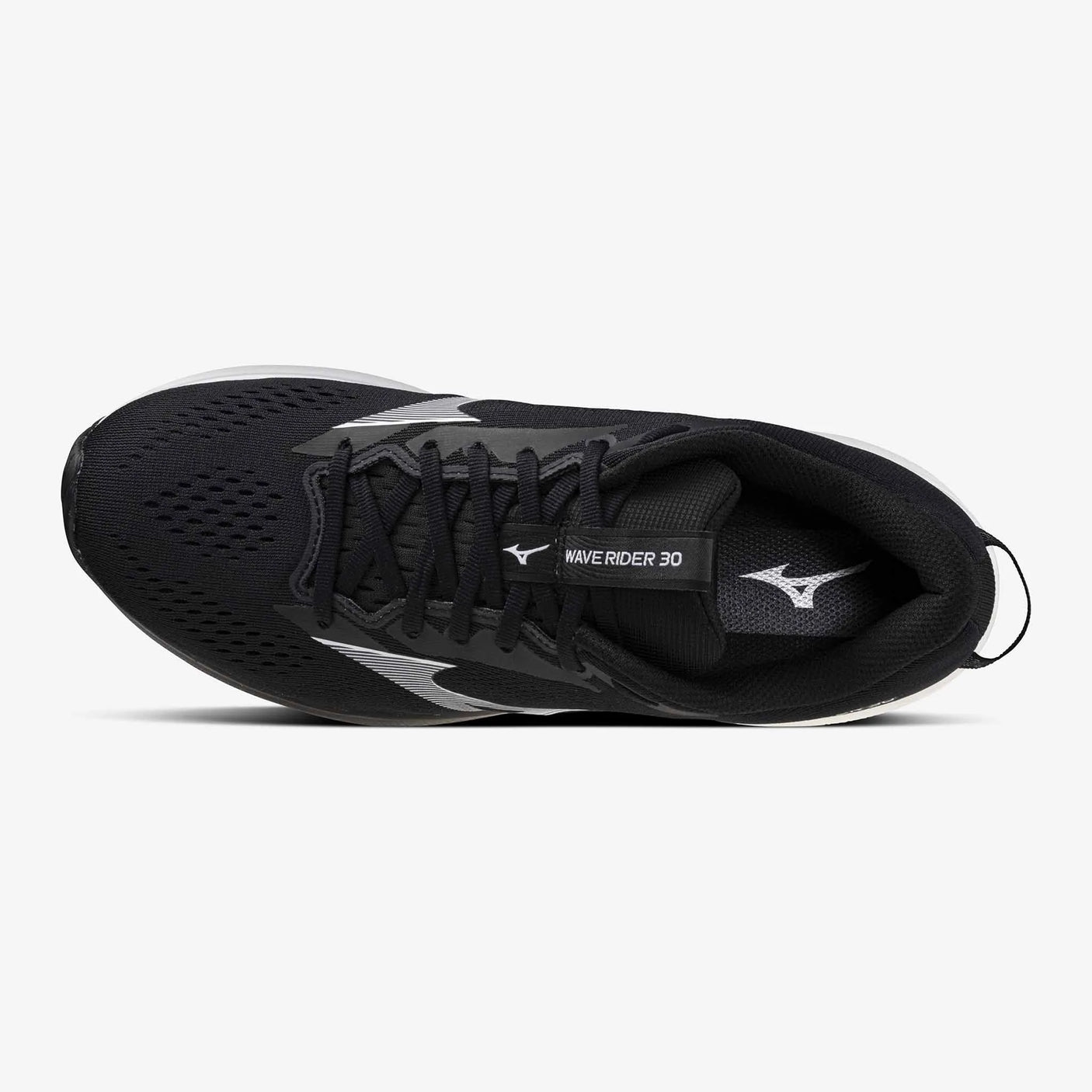 Mizuno Wave Rider 30 Men's Running Shoes - Black / White