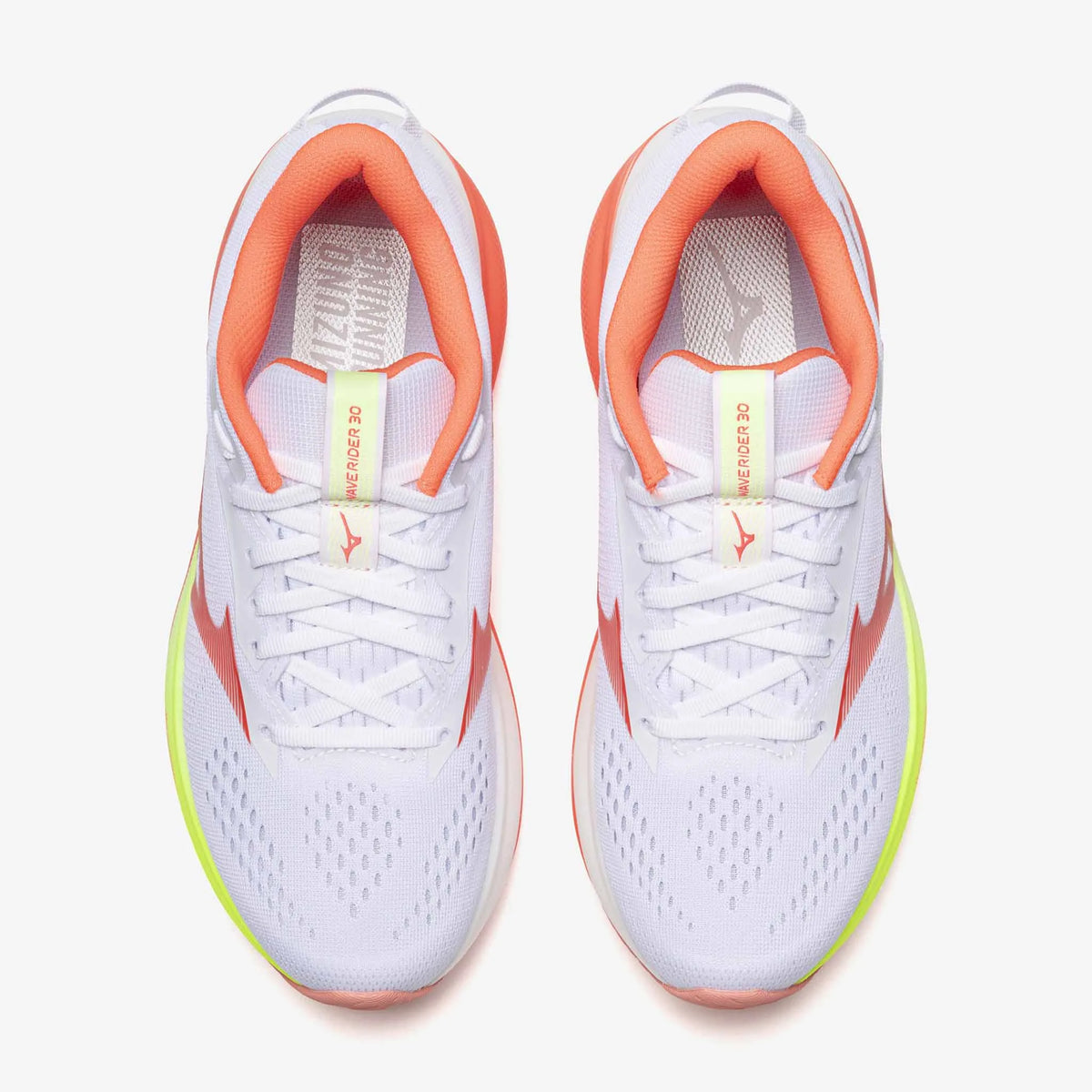 Mizuno Wave Rider 30 Women's Running Shoes - White / Flamingo Coral