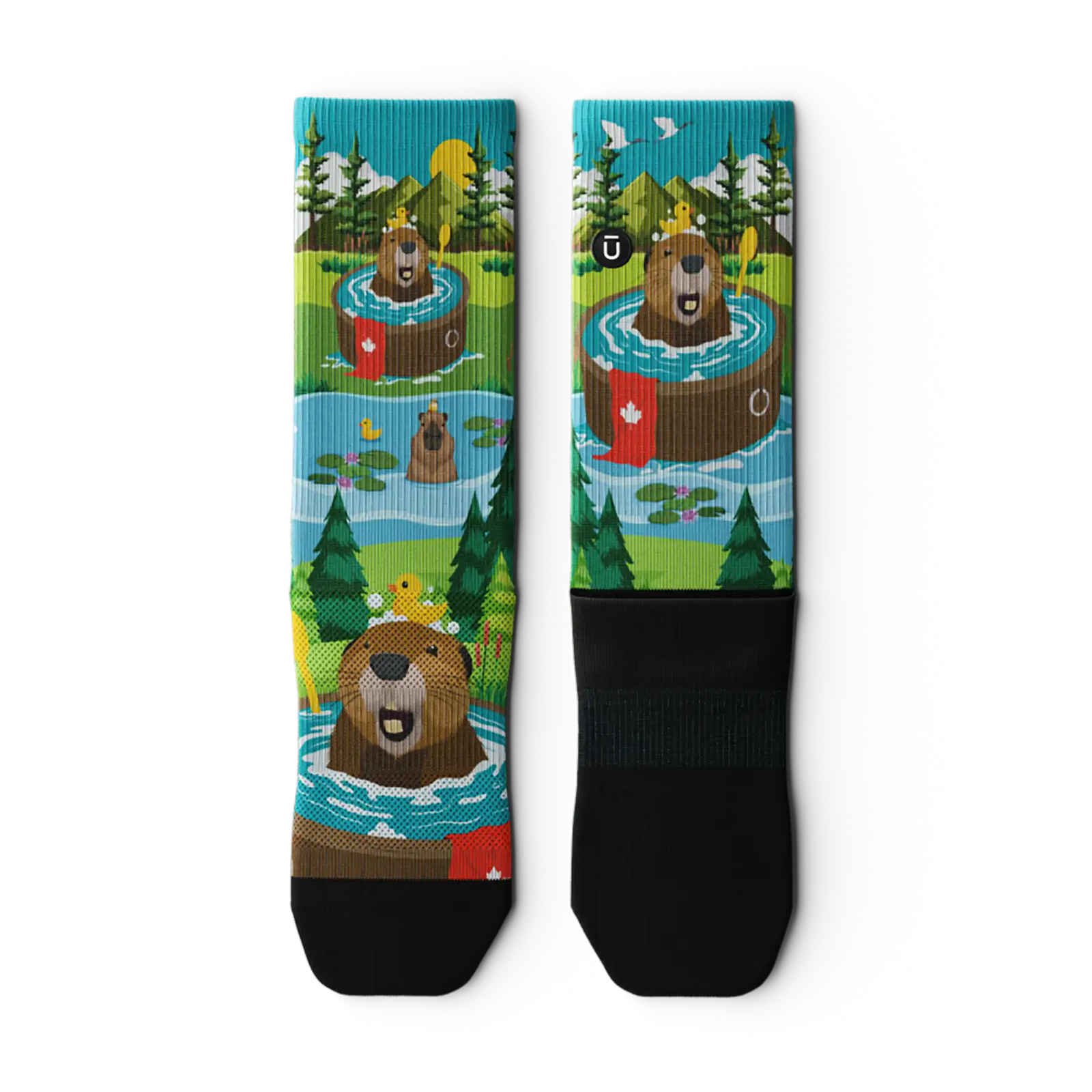 Outway Bubbly Beaver Crew unisex running socks - Green / Blue