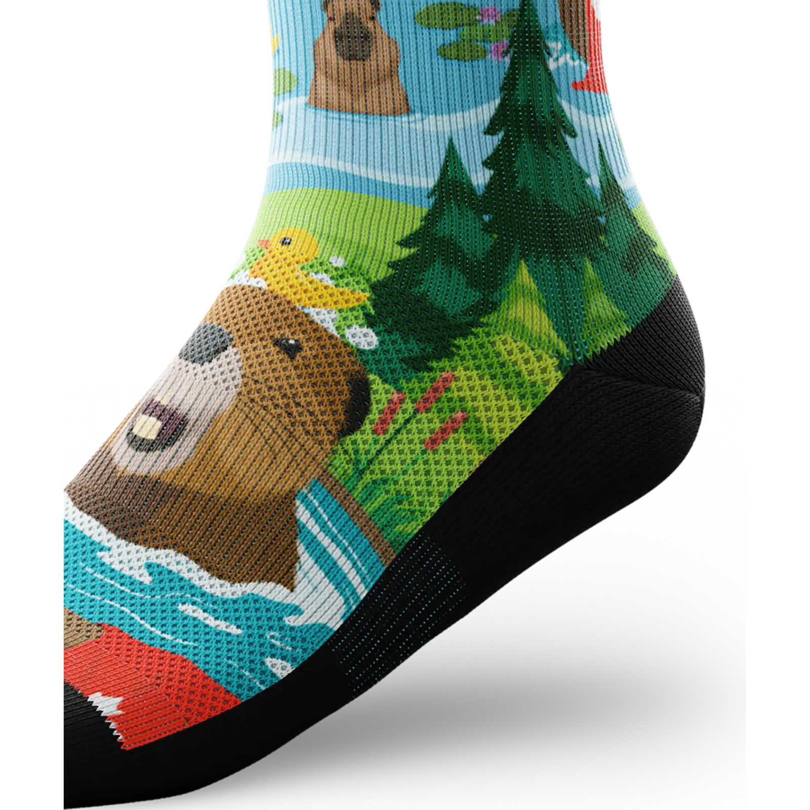 Outway Bubbly Beaver Crew unisex running socks - Green / Blue