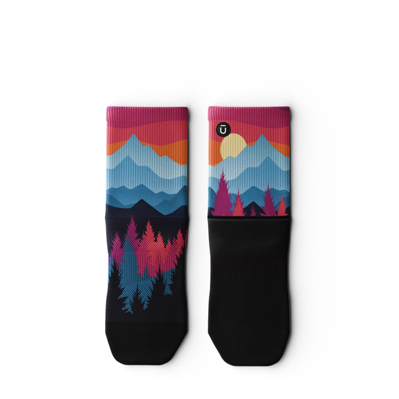 Outway Emberwood Quarter unisex running socks - Black / Blue
