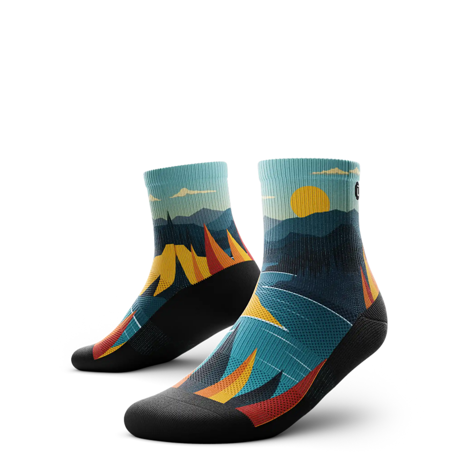 Outway Everflow Quarter unisex running socks - Black / Blue