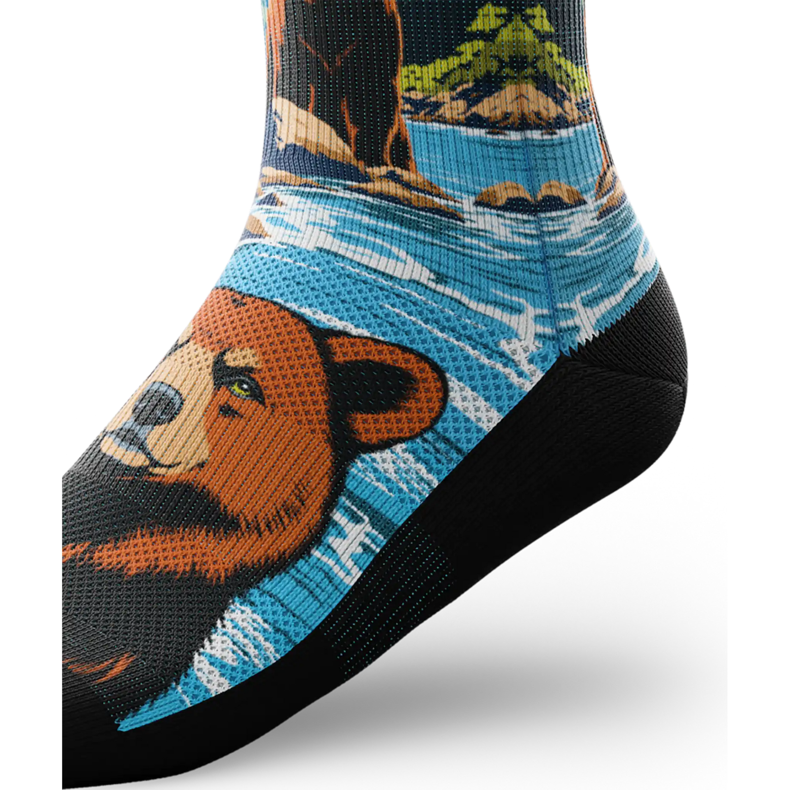 Outway Grizzlies Crew unisex running socks - Brown / Blue