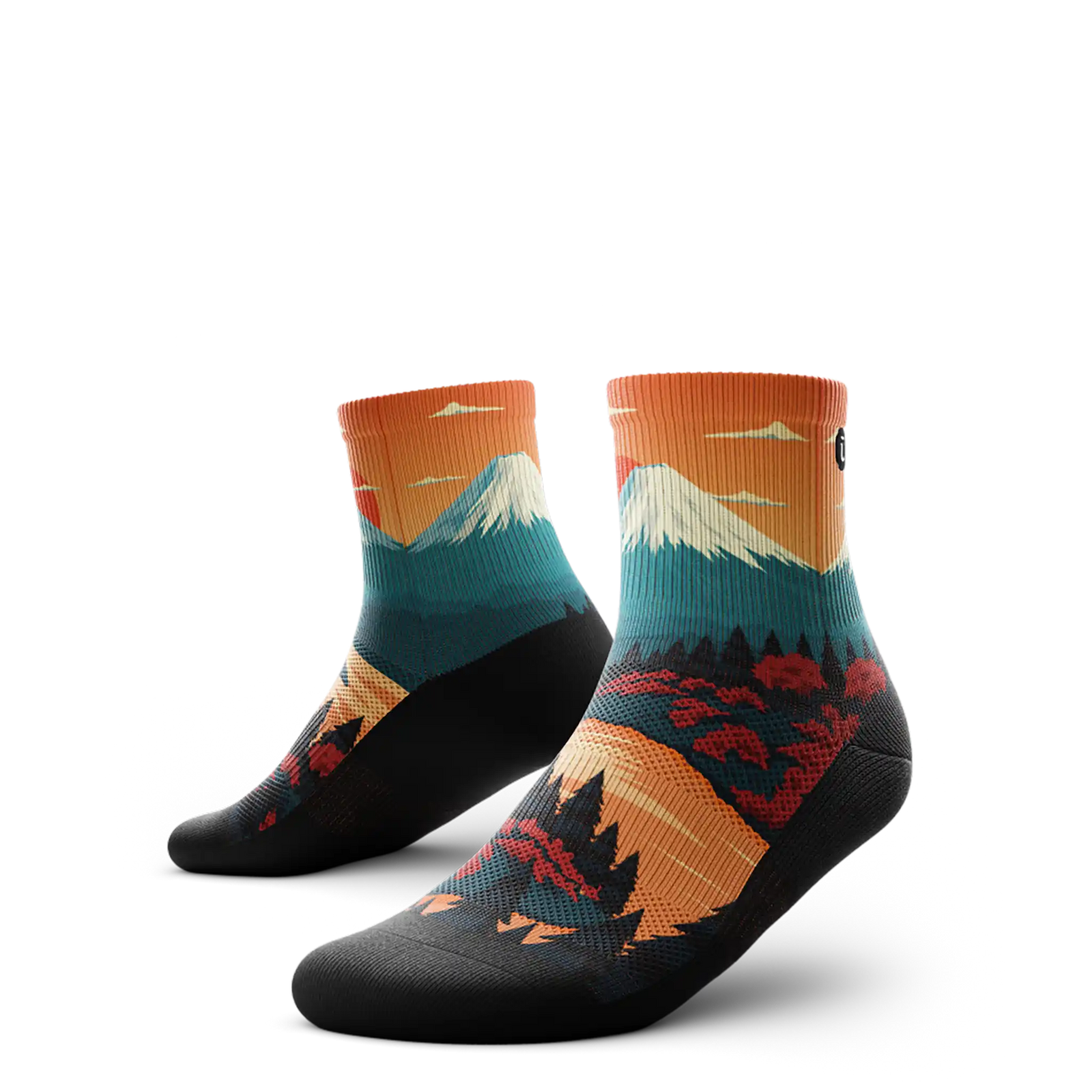 Outway Northbound Quarter unisex running socks - Black / Orange