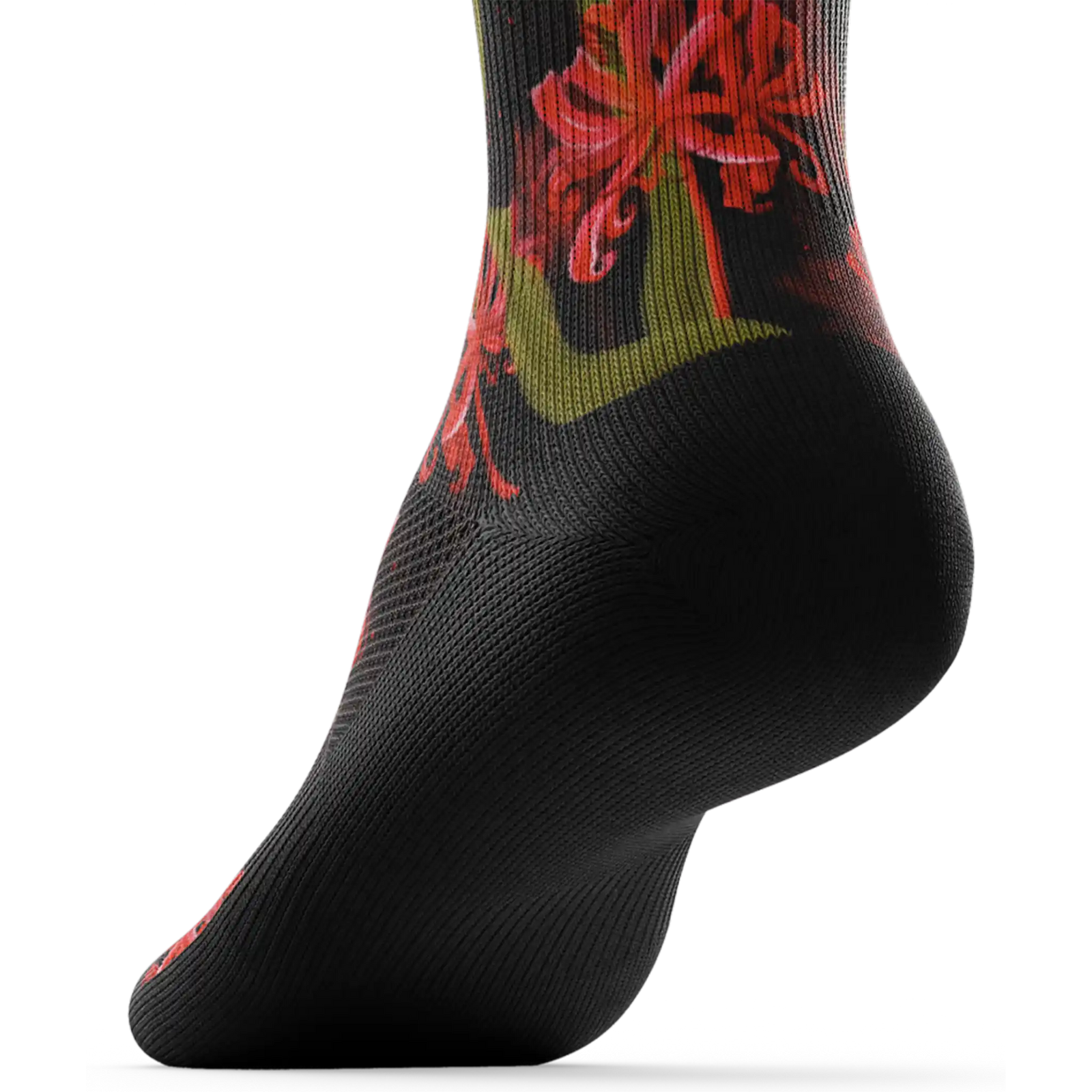 Outway Spider Lily Crew unisex running socks - Black / Red