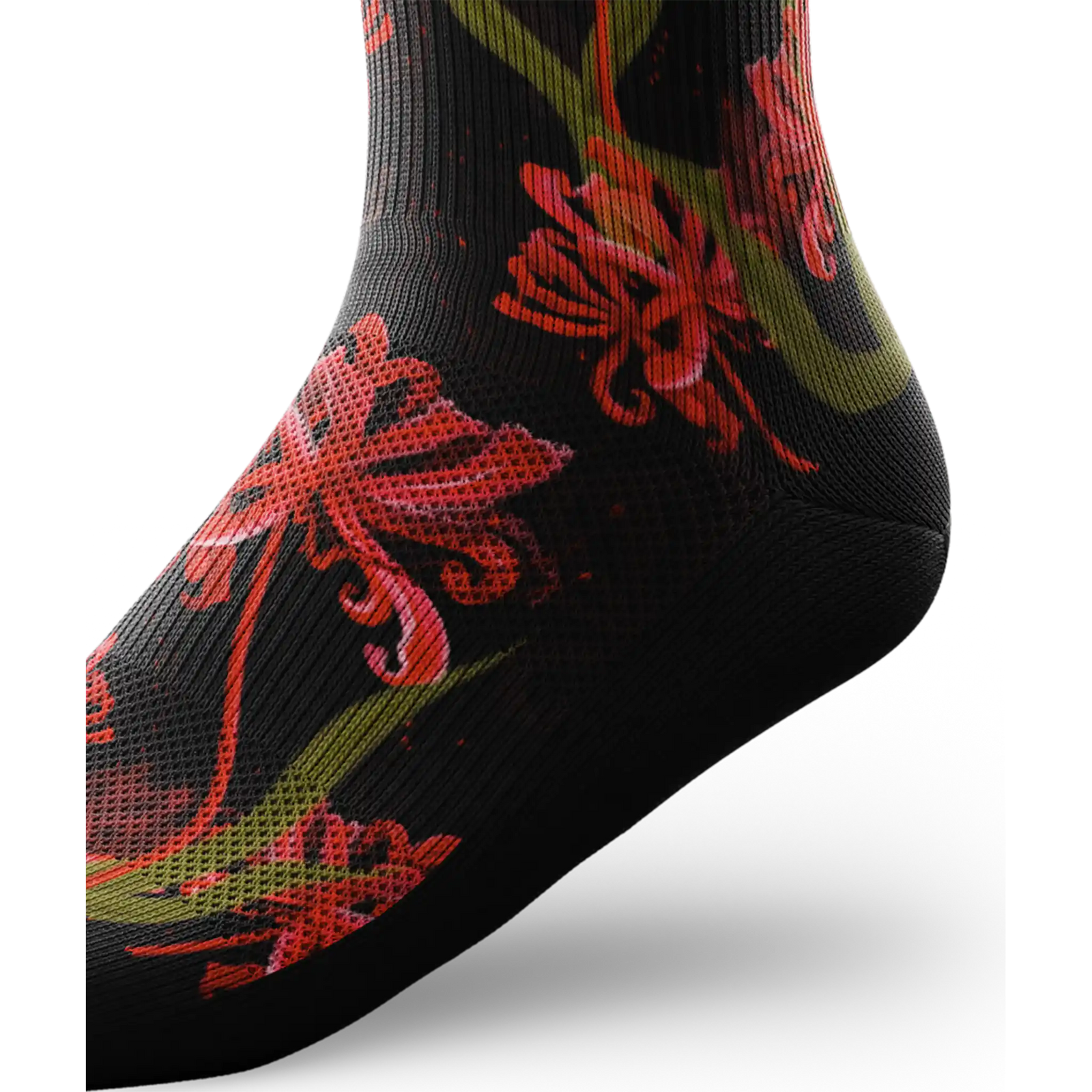 Outway Spider Lily Crew unisex running socks - Black / Red