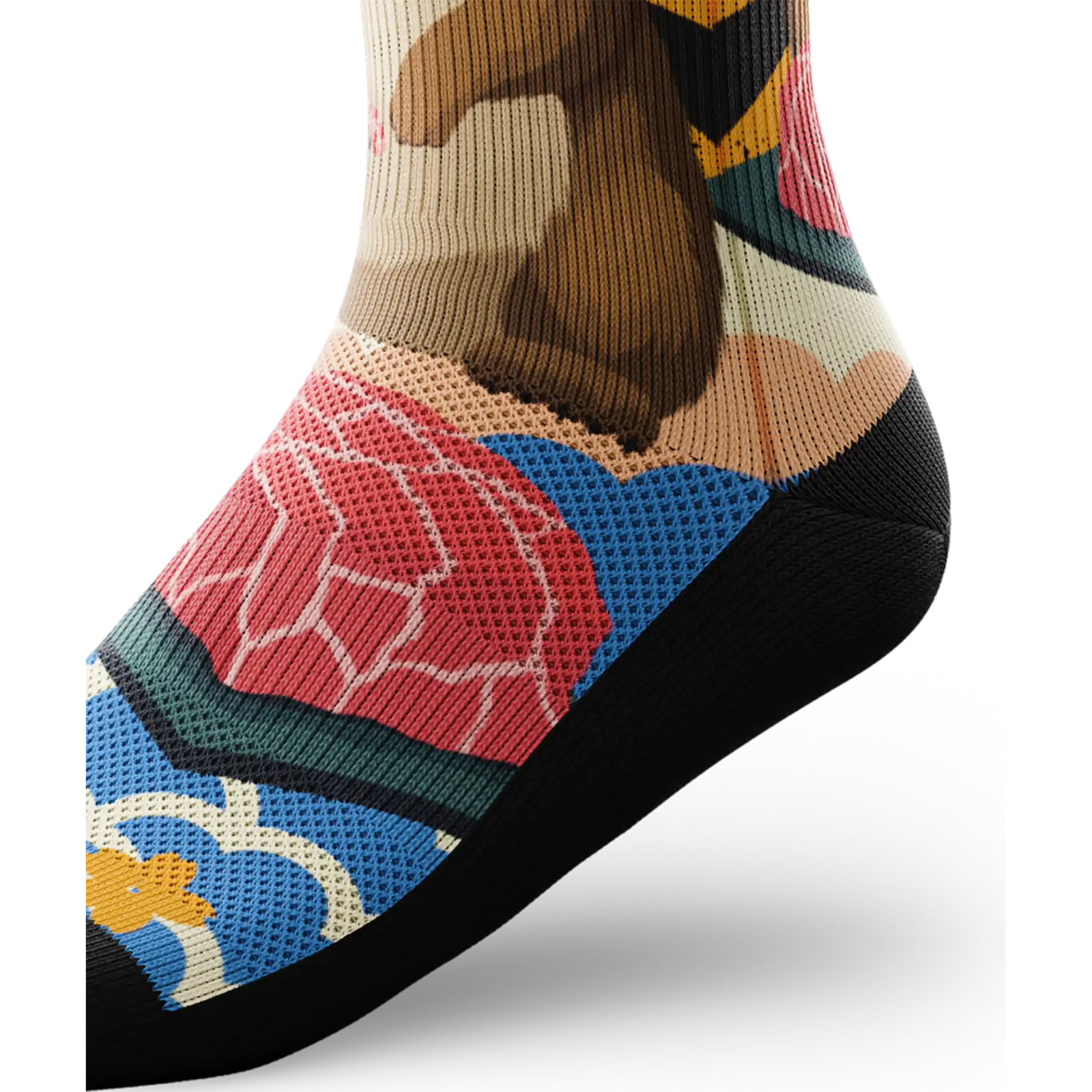 Outway Wagyu Waddle Crew unisex running socks - Brown / Orange