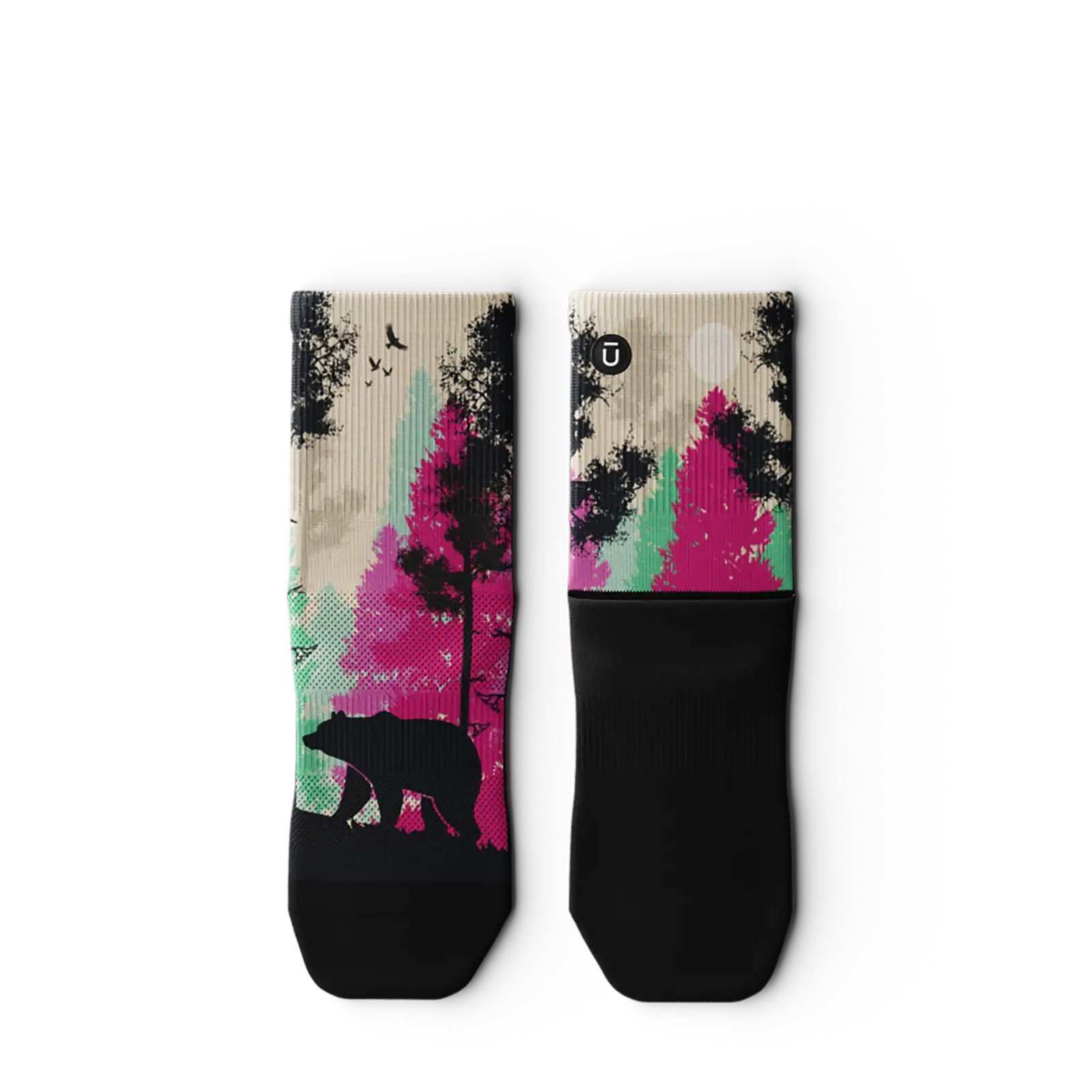 Outway Wild Spectrum Quarter unisex running socks - Black / Pink