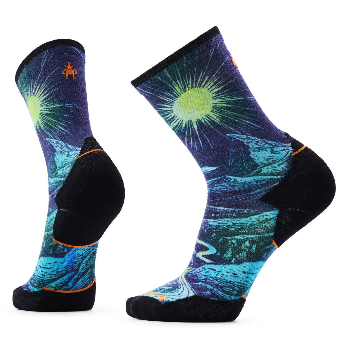 Smartwool Treeline printed trail running crew socks for men - Deep Navy, main view