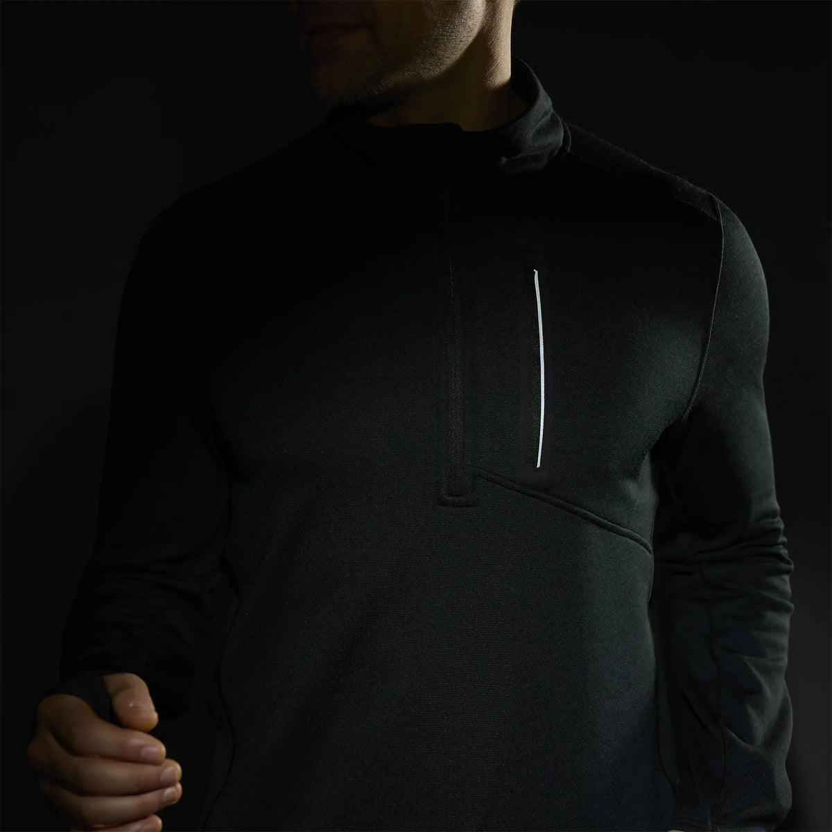Smartwool Active Fleece chandail 1/2 zip pour homme – Noir (vue détaillée 3)