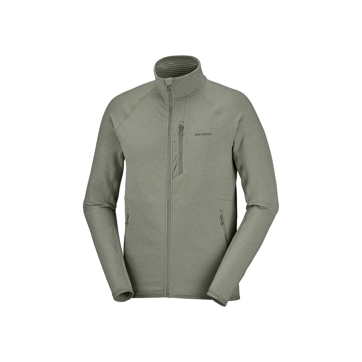 Salomon Essential Lightwarm Full Zip Midlayer chandail de course pour homme - Castor Gray