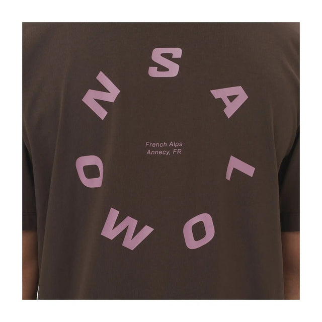 Salomon Round Logo Graphic T-shirt pour homme - Coffee Bean