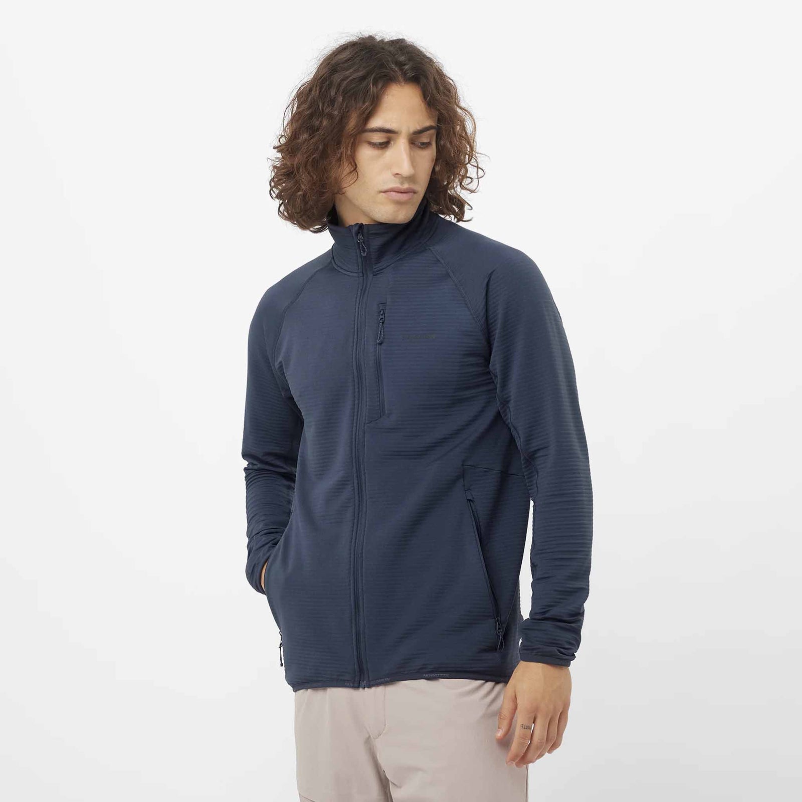 Salomon Salomon Essential Lightwarm Full Zip Midlayer chandail de course pour homme