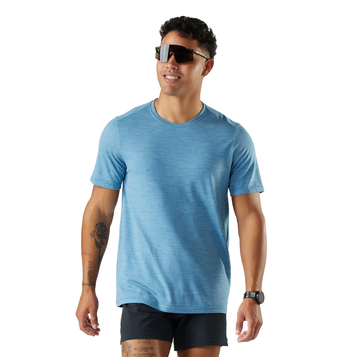 Smartwool T-shirt Active pour homme - Chiné bleu minéral
