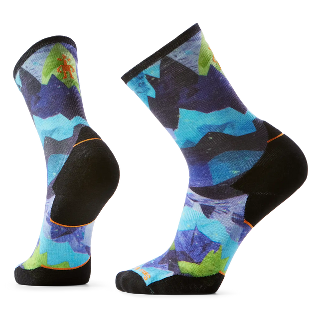 Smartwool chaussette de course à pied en sentier imprimée Summit Sector- Bleu nuit tombante