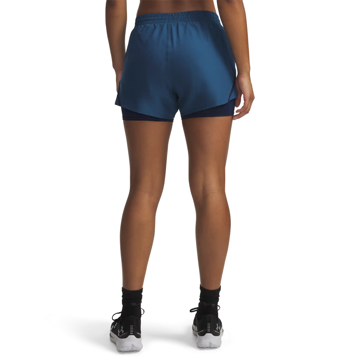 UA Fly-By short 2-en-1 pour femme - Wham Blue / Academy Reflective
