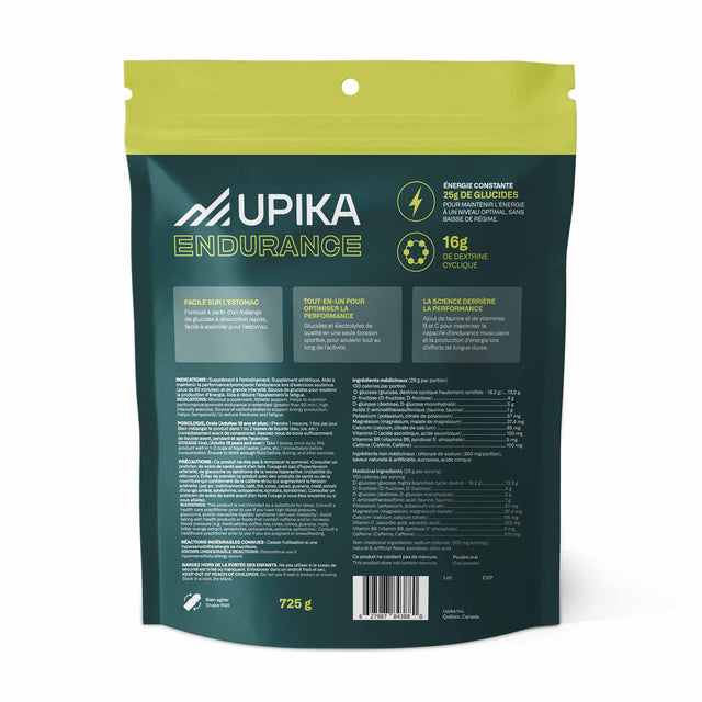 Upika Endurance Upika Endurance+ carburant caféiné pour sport d'endurance - 25 portions