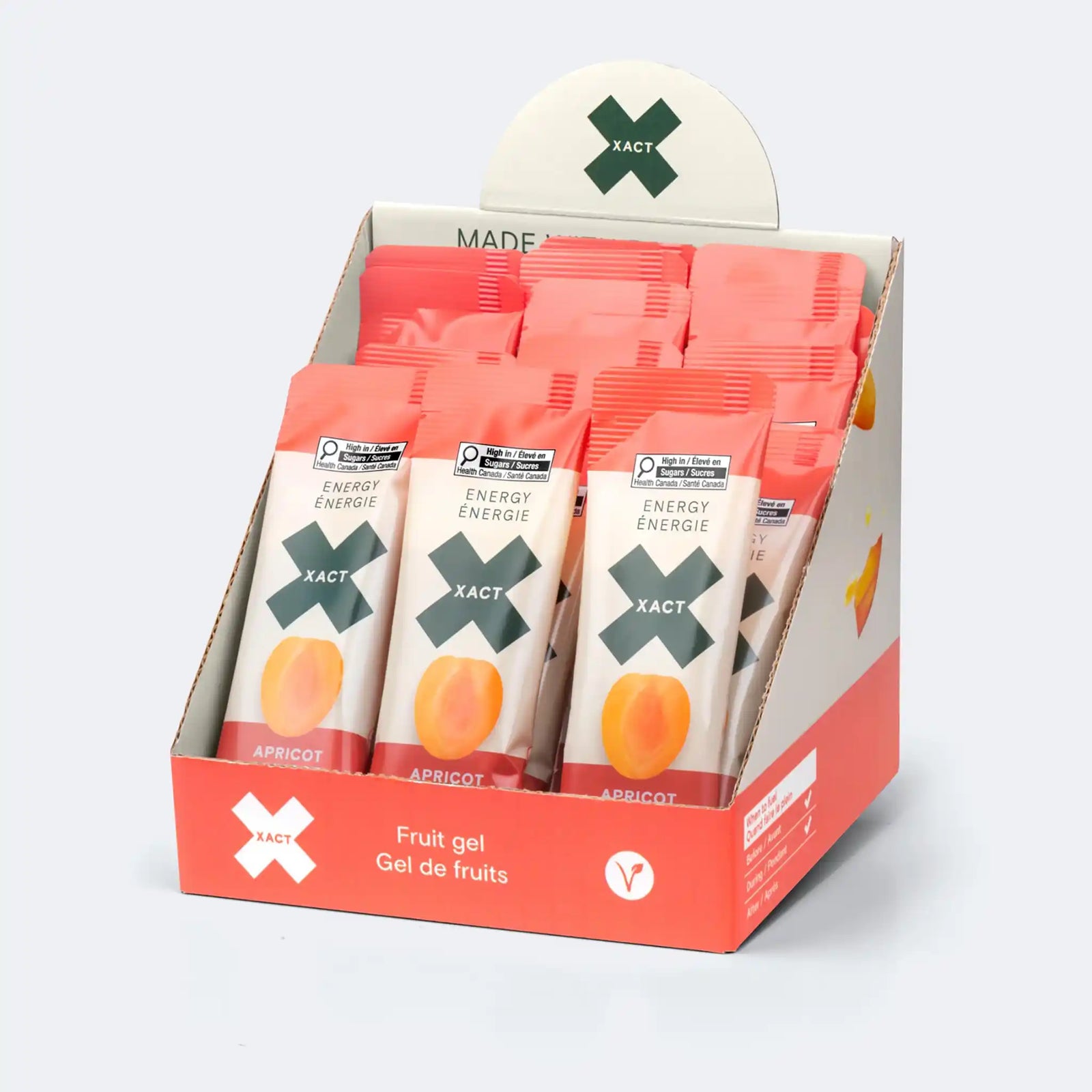 Xact Nutrition gel énergétique à l'abricot boîte de 24