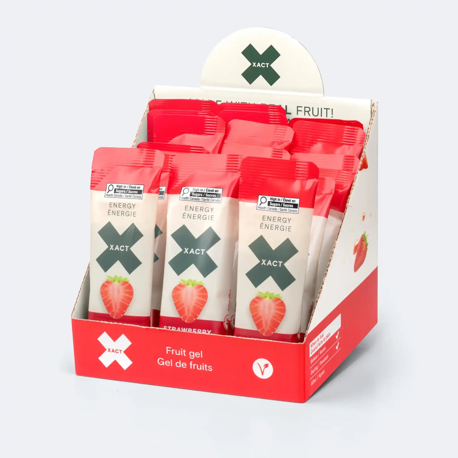 Xact Nutrition gel énergétique à la fraise boîte de 24