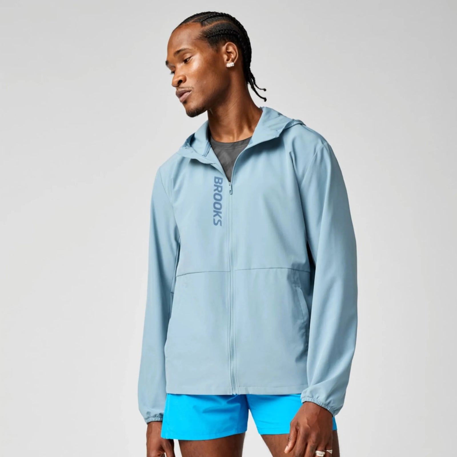 Brooks Canopy Jacket men's wind jacket Blue Haze